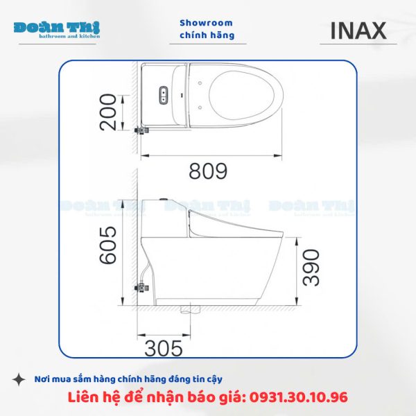 Bàn Cầu 1 Khối INAX AC-1032VN - Ảnh 7