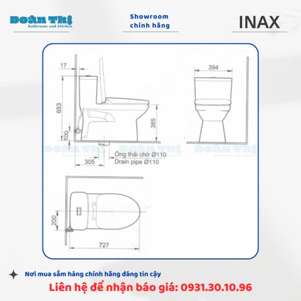Bàn Cầu 1 Khối INAX AC-969VN-2 - Ảnh 8