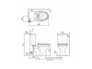 Bàn Cầu 2 Khối INAX C-108VA