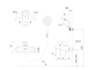 Sen Tắm Nóng Lạnh INAX BFV-213S-3C