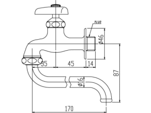 Vòi Lạnh Gắn Tường INAX LF-12-13