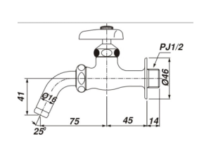 Vòi Lạnh Gắn Tường INAX LF-7R-13