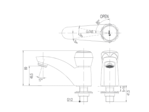 Vòi Lavabo Lạnh INAX LFV-12A