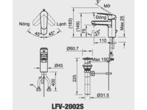 Vòi Lavabo Nóng Lạnh INAX LFV-2002S