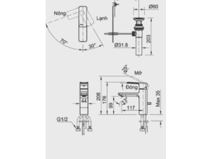 Vòi Lavabo Nóng Lạnh INAX LFV-5012S