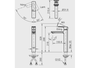 Vòi Lavabo Nóng Lạnh INAX LFV-5012SH