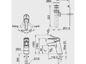 Vòi Lavabo Nóng Lạnh INAX LFV-6012S