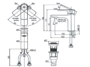 Vòi Lavabo Nóng Lạnh INAX LFV-612S