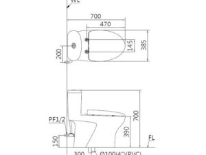 Bàn Cầu 1 Khối CAESAR CD1394