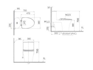 Bàn Cầu 1 Khối CAESAR CD1395