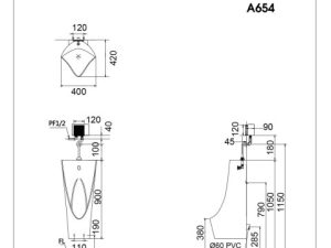 Bồn Tiểu Treo Tường CAESAR U0235