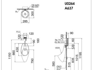 Bồn Tiểu Treo Tường CAESAR U0264