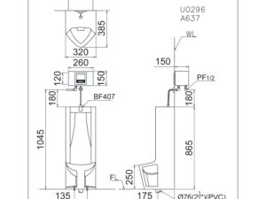 Bồn Tiểu Đứng CAESAR U0296