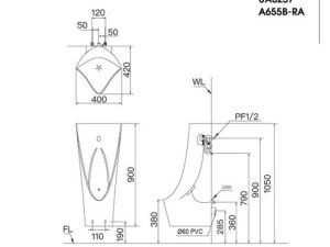 Bồn Tiểu Cảm Ứng CAESAR UA0237