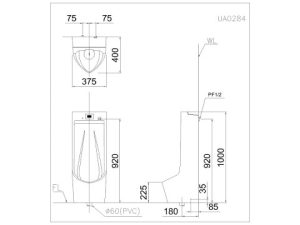 Bồn Tiểu Cảm Ứng CAESAR UA0284