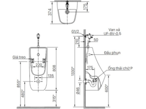 Bồn Tiểu Treo Tường INAX AU-468V