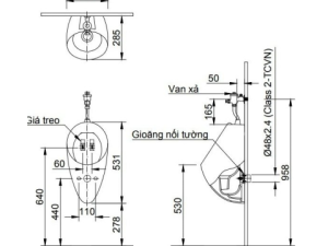 Bồn Tiểu Treo Tường INAX U-117V