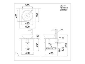 Lavabo Đặt Bàn CAESAR L5215