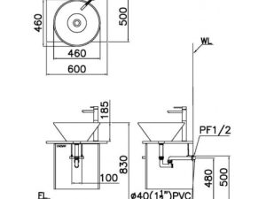 Lavabo Đặt Bàn CAESAR L5222