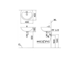 Lavabo Treo Tường CAESAR L2150