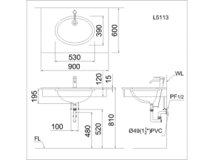 Lavabo Âm Bàn CAESAR L5113