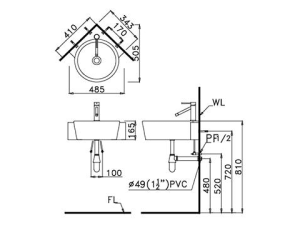 Lavabo Treo Tường CAESAR LF5238