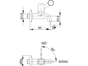 Vòi Lạnh Gắn Tường LUXTA L4102