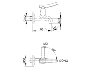 Vòi Lạnh Gắn Tường LUXTA L4102K