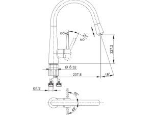 Vòi Rửa Chén Dây Rút LUXTA L3202P