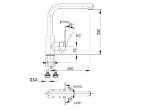 Vòi Rửa Chén Nóng Lạnh LUXTA L3206NX