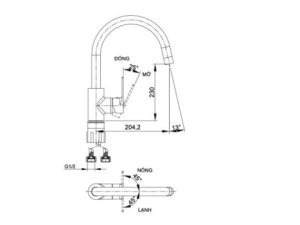 Vòi Rửa Chén Nóng Lạnh LUXTA L3223