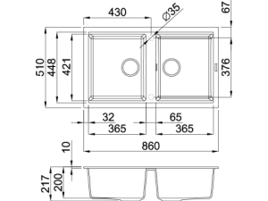 Chậu Rửa Chén Đá MALLOCA NERO K-45040