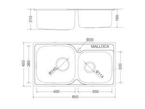 Chậu Rửa Chén 2 Hộc MALLOCA MS 1011 NEW