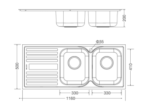 Chậu Rửa Chén 2 Hộc MALLOCA MS 1025L NEW