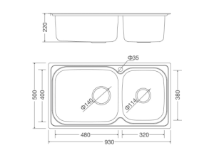 Chậu Rửa Chén 2 Hộc MALLOCA MS 2025