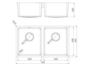 Chậu Rửa Chén 2 Hộc MALLOCA MS 6075