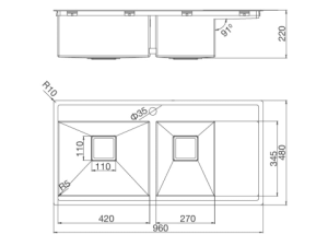 Chậu Rửa Chén 2 Hộc MALLOCA MS 6305T