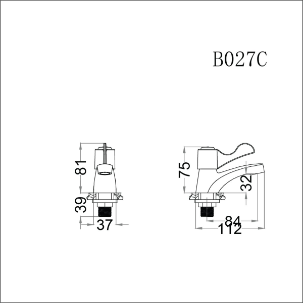 Vòi Lavabo Lạnh CAESAR B027C