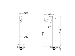 Vòi Lavabo Lạnh CAESAR B041CU