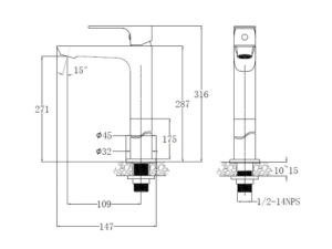 Vòi Lavabo Lạnh CAESAR B061CU