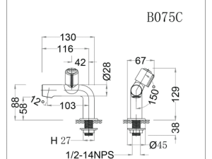 Vòi Lavabo Lạnh CAESAR B075C