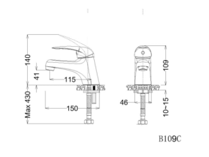 Vòi Lavabo Lạnh CAESAR B109CU