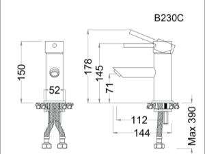 Vòi Lavabo Nóng Lạnh CAESAR B230CU