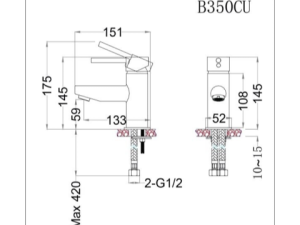 Vòi Lavabo Nóng Lạnh CAESAR B350CU