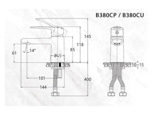 Vòi Lavabo Nóng Lạnh CAESAR B380CU