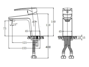 Vòi Lavabo Nóng Lạnh CAESAR B390CBU