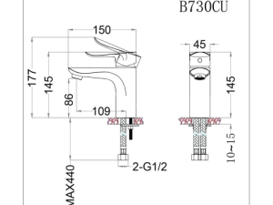 Vòi Lavabo Nóng Lạnh CAESAR B730CU