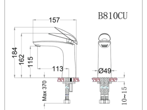 Vòi Lavabo Nóng Lạnh CAESAR B810CU