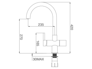 Vòi Rửa Chén Nóng Lạnh MALLOCA K150DW