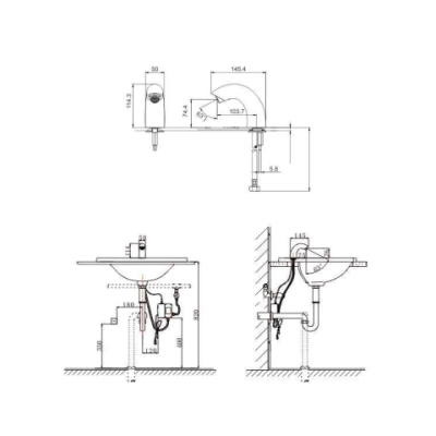 Vòi Lavabo Cảm Ứng ATMOR AT-S2811